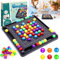 Intellektuelles Schachbrett Doppelduell - 84 Stück Brettspiel Kugeln, Regenbogenball Strategiespiele, Eliminierung Spiel, Bunte Kugeln Partyspiele