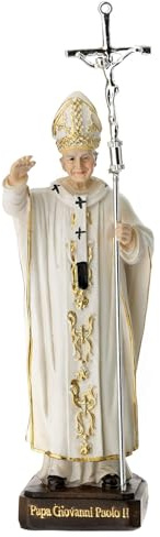Holyart Statue in resina e PVC: Statua San Giovanni Paolo II resina 12 cm