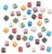 NBEADS 72 Stk. 12 Farben Natürliche Lava-Perlen, 6.5mm Quadratische Lava-Perlen Öl-Diffusor-Perlen Edelstein Würfel Lose Perlen Abstandshalter Perlen für Armband Schmuck machen DIY Crafts