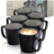 SÄNGER Luxor | Kaffeebecher 6 Personen, Steingut Kaffeetassen Set 6er, Tassen Set Teetasse Set spülmaschinenfest mikrowellenfest, Coffee Mug dunkel braun beige 360 ml | VALUE COLLECTION