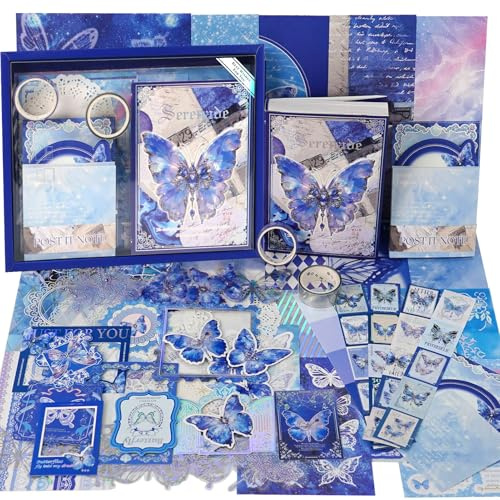 Funto Scrapbooking Kit (162 PCs), Warm Mail Series-Serebade, perfekt für Kugel Scrapbooking-Materialien, Planer DIY Arts Craft Collage
