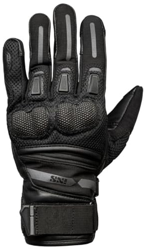 IXS Montevideo Air 2.0 schwarz Motorradhandschuhe Leder Mesh CE Protektoren Touch, 4XL