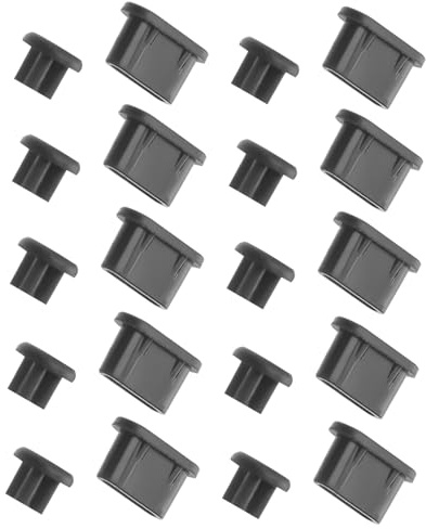 MUELODSIC Lot de 10 Bouchons Anti-poussière Type-c Et Prise Audio pour Smartphones, Protection Silicone Flexible, Accessoires De Nettoyage Portables, Couleur Noire, Usage, Compact Et Discret