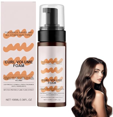 Style & Care Volumen Mousse Haarschaum – Definierender Haarschaum für natürliche Locken, Natural Locken Booster Gel für mehr Griff und Halt, Lampenhaar verbessert Frizz
