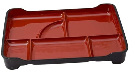 PawwJoy Japanese Traditional Bento Lunch Box with 6 Compartments, Multi-Compartment Food Container, Sectioned Meal Plate, Portable Sushi Tray for Adults Kids Home School Picnic
