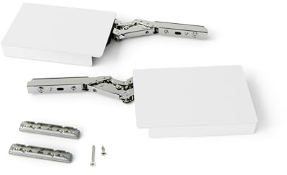 Emuca - Compas pour portes relevables Altius Lift, Relevable 560-1800 (low=L), Acier et plastique, Blanc