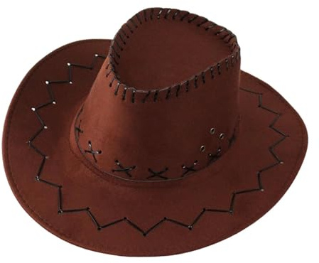 Zxpjkyu Western Cowboy Hut Kinder Cowgirl Hut mit Verstellbarem Band Langlebiges Cowboyhut Westernhut Klassischer Look Und Weiche Oberfläche für Sommerpartys Freizeitakt opfbedeckung zu Karneval