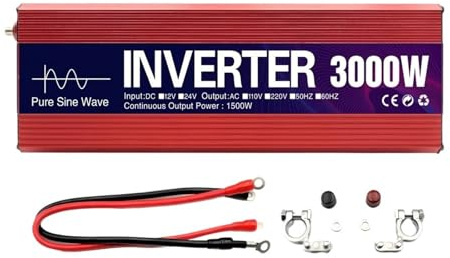 Transformateur Onduleur Solaire 24V 110V 220V 1000W 1600W 2200W 3000W À Onde Sinusoïdale Pure(220-240V,3000W)