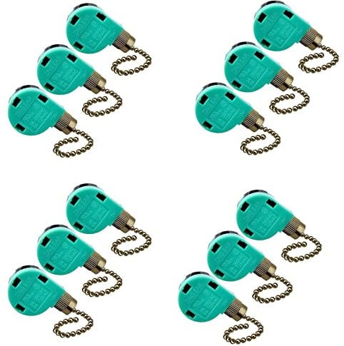 HWIREUIGT 12 Pack Ceiling Fan Switch 3 Speed 4 Wire ZE-268S6 Fan Pull Chain Switch Replacement Speed Control Switch
