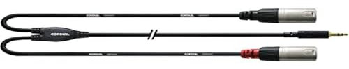 Cordial CFY 1,8 WMM - Cavo adattatore a Y con jack stereo dorato da 3,5 mm e 2 XLR maschio, lunghezza 1,8 m