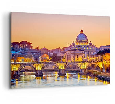 Bilder auf Leinwand 100x70cm Leinwandbild Rom Italien Basilika Geschichte Groß Wanddeko Bild Schlafzimmer Deko Wandbilder Dekoration Wohnzimmer Wall Decor Canvas Wand Kunstdruck Art AA100x70-2704