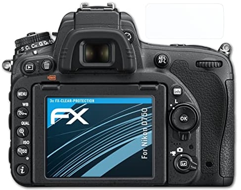 atFoliX Schutzfolie kompatibel mit Nikon D750 Folie, ultraklare FX Displayschutzfolie (3er Set)
