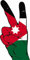 U24 Aufkleber Peace Finger Jordanien Autoaufkleber Sticker