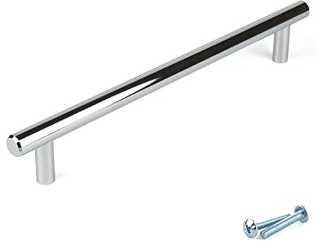 M4TEC Bar Kitchen Cabinet Door Handles Chrome Bedroom Furniture Pull Handles for Cupboards, Kitchen Cabinets, and Wardrobe Doors Handles. F5 Series: 192 mm