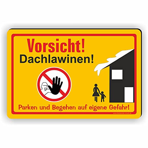 VORSICHT DACHLAWINEN - Winterdienstschilder/WI-005 (30x20cm Schild)
