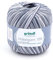 Gründl Häkelgarn 100 ombré (mercerisiertes Baumwollgarn zum Häkeln aus 100% Baumwolle, 100 g / 566 m, Nadelstärke: 1,5-2, 1 x 100 g), grau-weiß