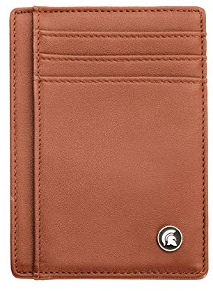 POWR Mens Wallet, Slim RFID Blocking Minimalist Credit Card Holder (Light Brown), Holds up to 7 Cards and Bank Notes, Ideal for Travel
