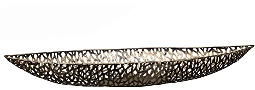 Casablanca - Schale Purley - Farbe: antik-Gold - Metall - B 21 x L80 x H 10 cm