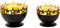 Mel-O-Design Teelichthalter Set - schwarz Gold - Metallschale Windlicht - Dekoration Teelicht