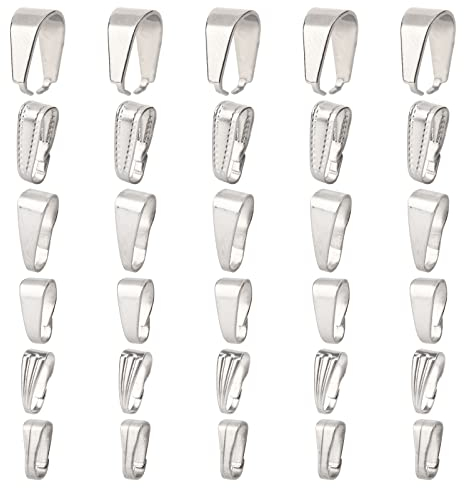 SUPERFINDINGS 270Pz Ganci per Collana 6 stili Fermaglio in acciaio inossidabile Clip a Scatto su ciondoli a Scatto Snap a Gancio Connettori di chiusura per Collana di Bracciale con Collana di Gioielli