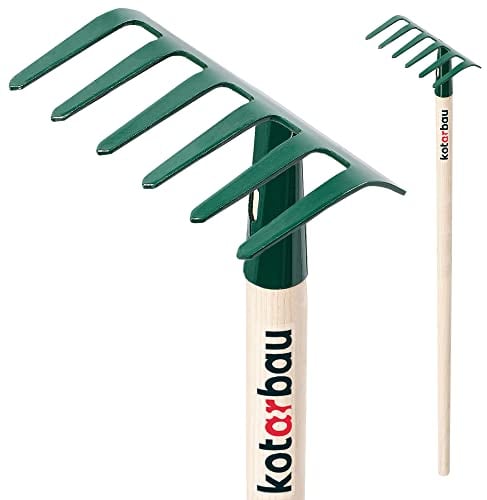 KOTARBAU® Gartenrechen mit 6 Zinken aus Stahl Gartenwerkzeug 109x1000mm