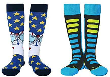 7-Mi Skisocken,Kinder Skistrümpfe Unisex Thermo Wintersocken Kniestrumpf Snowboardsocken Jungen und Mädchen, warm und atmungsaktiv, schnelltrocknend 2 Paar