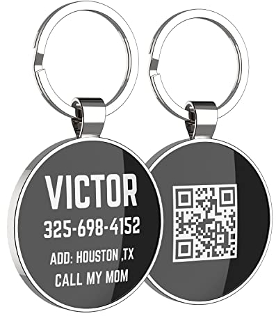 DISONTAG Personalisiert Hundemarke, Haustier ID Tag, Pet ID Tags, Katzen-Pferde-ID-Tag,QR Direkt zum Profil Speichern und Info anzeigen