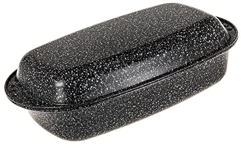 SIDCO Bratenform mit Deckel Backform Auflaufform Brotbackform Granit Form 37 x 20cm