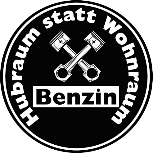 sticker-dealer Fun Aufkleber Hubraum statt Aufkleber Schwarze Benzin Umwelt-Plakette 2 Stück