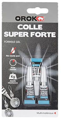 OROK - Colles universelles, super forte instantanée en gel 1g - Lot de 3 tubes - Convient à tous types de bricolages/réparations, loisir créatif et décoration