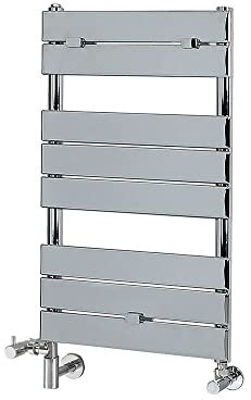 Milano Lustro Chrome Dual Fuel Flat Panel Heated Towel Rail - 840mm x 450mm