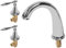 Robinet Fendu à Double Poignée, Robinet de Lavabo à Trois Trous en Cuivre de Style Européen(Argent)
