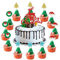 Cake Topper Weihnachten, Tortendeko Merry Christmas, Cupcake Topper Weihnachten, 13 Stück Tortendeko Frohe Weihnachten mit Schneeflocke Baum, Kuchen Deko Weihnachten für Xmas Neujahr Party Dekoration