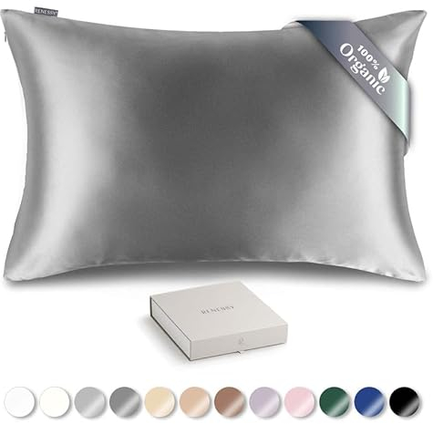 RENESSY Kissenbezug aus 100% Bio-Seide 40x60 cm - 22 Momme Maulbeerseide, Güteklasse 6A, Oeko-Tex zert. in Deutschland - Luxus für Haar und Haut, 1 Stück (Graphitgrau)