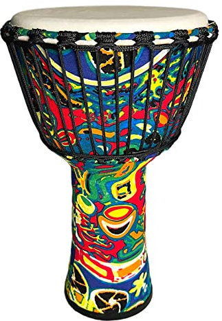 Djembe Drum SDFEGHT Afrikanische Trommeln für Erwachsene, Baumwollleinen, Patchwork, Handtrommeln (Zitrone)