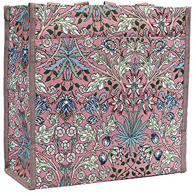 Signare Gobelin Schultertasche Einkaufstasche für Damen mit Blumenmuster (Hyazinthe)