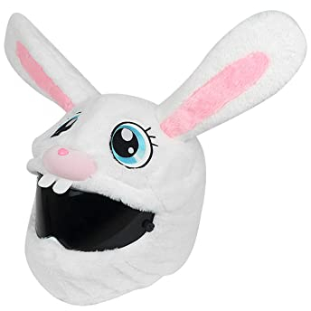 BYNYXI Motorradhelm Cover Plüsch Hase, Stoff-Cover für Motorradhelm Überzug Plüsch Tier Kaninchen Helm Lustiger Schutzhülle Motorradhelm Reitausrüstung Cartoon Helmbezug Motorradhelm Abdeckung