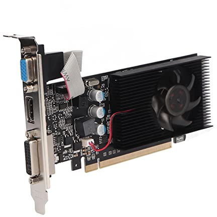 Carte Graphique, GT610 2 Go 64 Bits DDR3 Carte Graphique de Jeu, Résolution 2560 X 1600, Fréquence de Base 1000 MHz pour HDMI VGA DVI PCI Express X16 pour Ordinateur de Bureau Gami