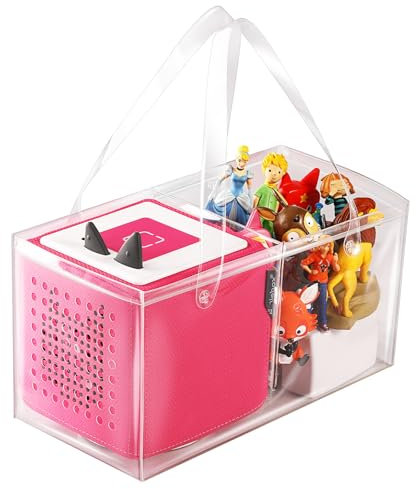 Tasche für Toniebox Starter Set Aufbewahrungstasche für Toniebox Figur, Home Outdoor Handtasche für Tonies Audio Player und Puppen Musikspielzeug Falttasche für Kinder Toniebox Zubehör (Transparent)