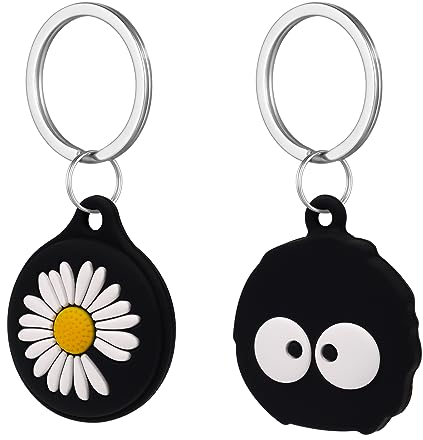 AXFEE Étuis pour Apple AirTag, Silicone Airtag Porte Clé, Anti-Chute Anti-Rayures Portable AirTag Étuis de Protection en Cuir Locator Tracker pour Clés, Enfants, Animaux (Airtag Non Inclus)