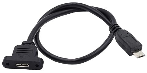 NFHK Câble d'extension micro USB 2.0 5 broches mâle vers micro 3.0 type B femelle à vis 480 Mbps