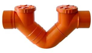 Sifone firenze orizzontale in pvc (2 Tappi) - Diametro 200