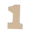 Décopatch AC885Cpack - Packung 3 Träger zum Verzieren, aus Pappmaché, Ziffer 1, 12x2,5x20 cm, Kraftbraun, 1 Pack