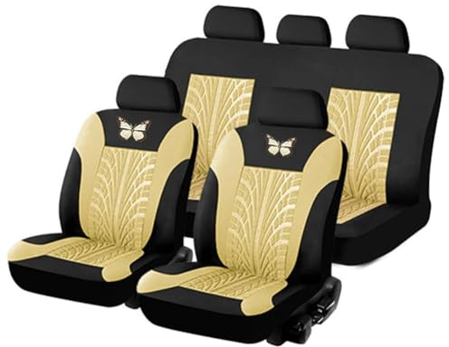 YiiLi Auto Sitzbezüge Sets für to-yota Verso/Verso-S XP120 AR20 2009-2018, Kompletter Satz Autositzbezüge Sitzschoner Schonbezug Wasserdicht Autositze Zubehör,A/Beige