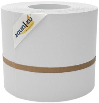 zaun|zu® Premium 26m Rolle Sichtschutzstreifen | genarbte Oberfläche | Lederstruktur | PP für Doppelstabmatten UV-beständiger Sichtschutz | Zaunblende Made in Germany Weiß, 26m