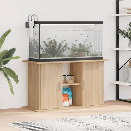 Chaduof Aquariumständer Sonoma-Eiche 101x41x58 cm Holzwerkstoff, Aquarium Unterschrank, Aquarium Schrank, Aquariumschrank, Aquarium Tisch, Aquarium Stands 833610