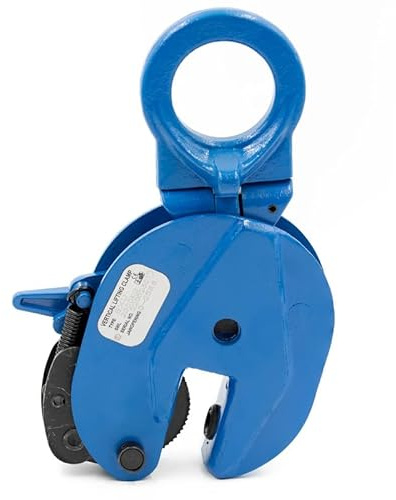 Alfa Logistik Morsetto di Sollevamento Verticale 3000 kg con Occhiello Girevole Blu - Pinza in Lamiera 3 Tonnellate - Morsetto in Lamiera 3t - Pinza di Sollevamento Verticale con Occhiello Girevole