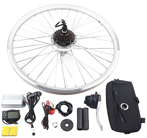DeeDuud 26 Zoll Ebike Umbausatz 36V Hinterrad Umbausatz mit LCD-Anzeige Cruise-Funktion Elektrofahrrad Umbausatz Ebike Conversion Kit