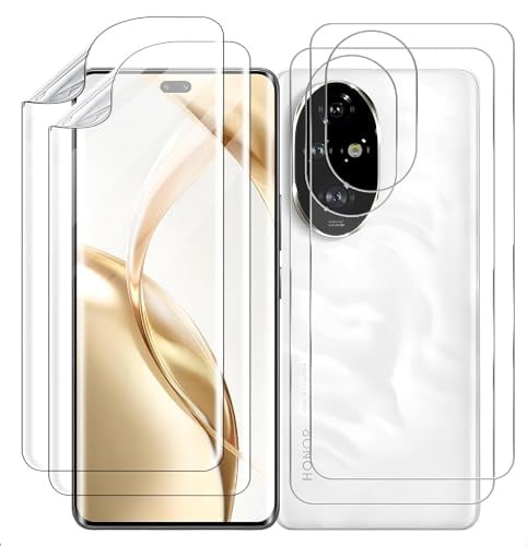 GIOPUEY [2+2 Pack Protector Pantalla Compatible con Honor 200 Pro, con Protector Trasero, TPU Flexible, Ultra Delgado, Funda Compatible, Resistente a Los Arañazos