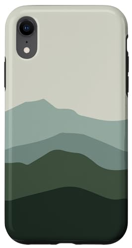 iPhone XR Abstract Mountain Landscape Modern Minimalist Sage Green Case